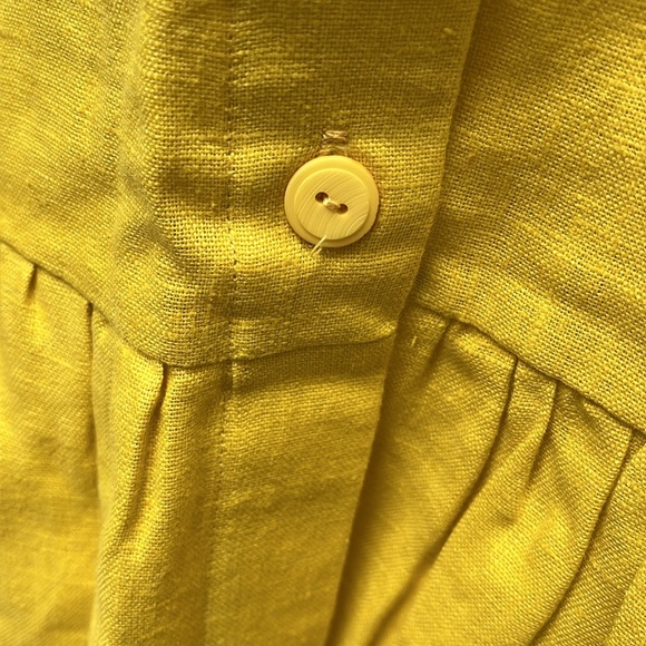 OFFON Linen Peplum Blouse in Yellow, L - Picture 9 of 14